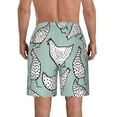 thumbnail image 3 of Disketp Men'S Swim Trunks Hawaiian Breathable Surf Beach Swimsuits Mesh Lining Beach Shorts With Pockets-Hand Drawn Chickens, 3 of 9