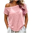 thumbnail image 3 of Ashirexll Womens Casual Tops Slouch Shoulder Lightweight Mesh T-Shirt for Spring and Summer Casual Wear, 3 of 7