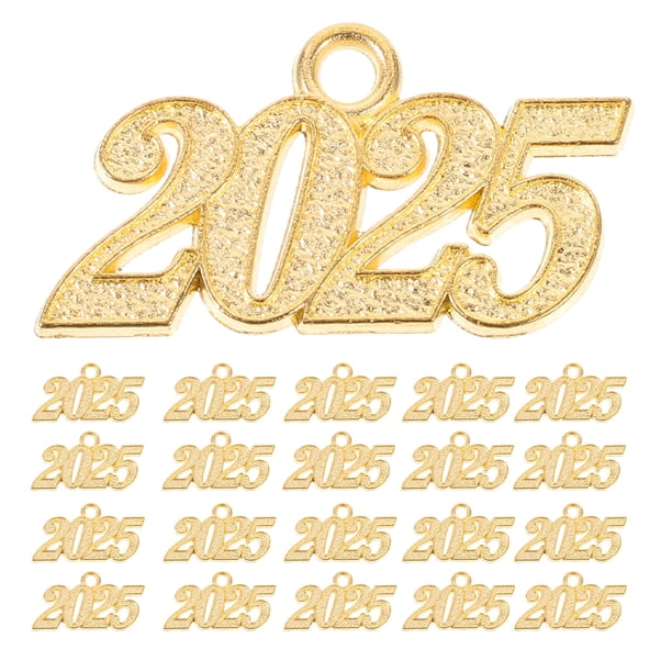 50 dijes con números de graduación del año 2025 para hacer joyas, borlas para pulseras, collares, pendientes, llaveros, accesorios para birretes de graduación.