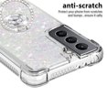thumbnail image 3 of Funda para Samsung Galaxy S21 5G con Brillo Líquido Flotante, Purpurina, Parachoques y Anillo Giratorio Soporte, 3 of 5