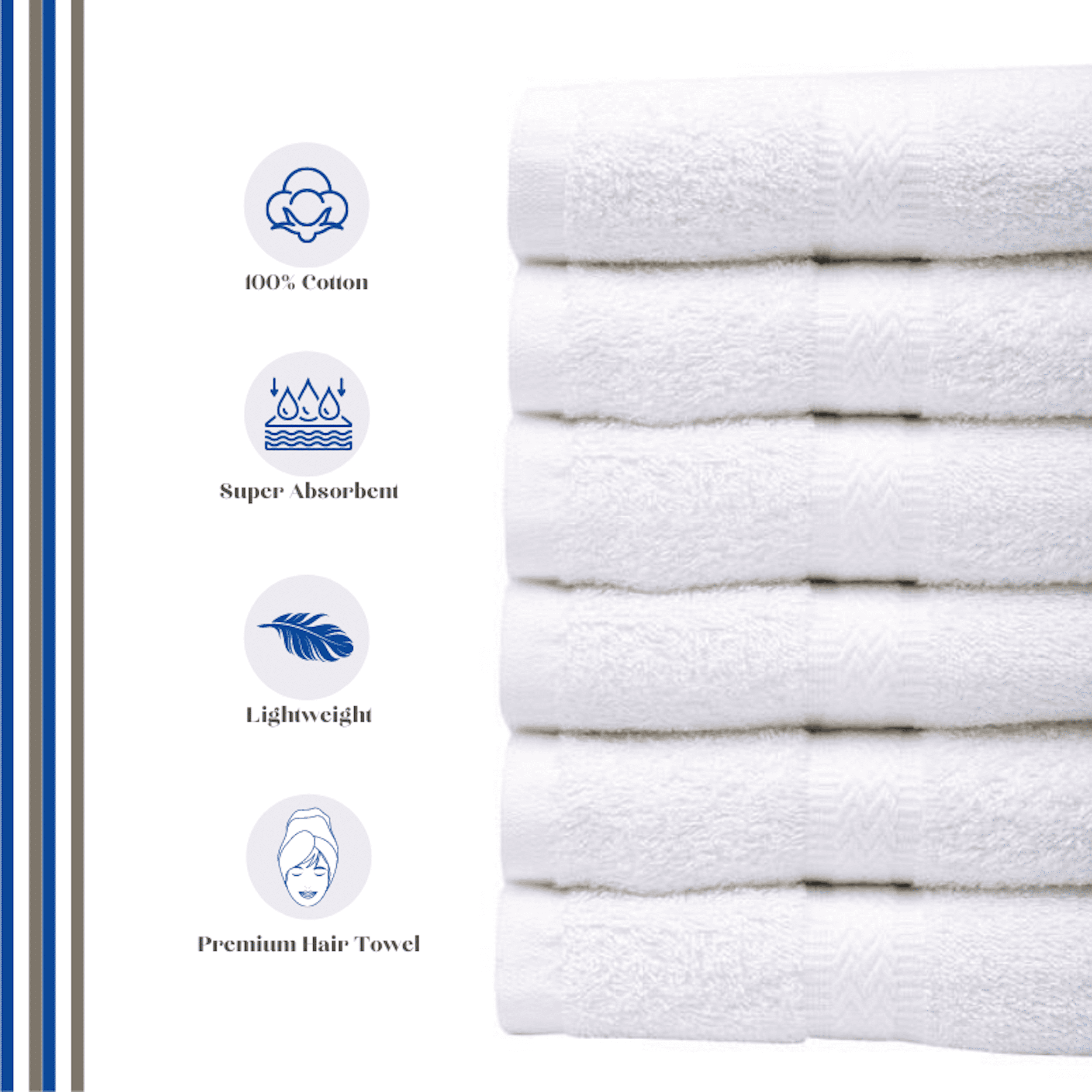 Bath Towels 20x40 4.00 lb Wt, 100% Cotton Economy 10's cheaper HOTEL/Motel  White, open end yarn. Starting at $8.99/Dozen