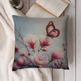 thumbnail image 7 of butterfly pink flower linen throw pillowcase decoration pillowcase gifting preferred 24x24 inch cushion cover 2 sets sofa pillowcase sofa bedroom living room car, 7 of 7
