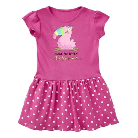 

Inktastic Funny Wake Me When It s Summer Sleepy Parrot Gift Toddler Girl Dress