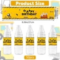 thumbnail image 2 of URROMA 50pcs Engineering Vehicle Pattern Water Bottle Labels, Yellow Happy Birthday Self Adhesive Bottle Stickers for Parties and Birthdays, 2 of 6