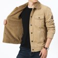 thumbnail image 2 of Chaquetas polares para hombre, abrigos cortavientos, chaquetas bomber térmicas de otoño e invierno, chaquetas ajustadas cálidas con cuello de piel y múltiples bolsillos para motocicleta, 2 of 4
