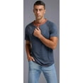 thumbnail image 6 of JWD Classic henley style Three button henley closure, Mens Henley Short Sleeve T-Shirt Cotton Casual Shirt Mens ShirtsSummer Daily T-Shirts Navy Blue L, 6 of 7