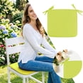 thumbnail image 2 of 2PCS 15.74" Polyester Square Chair Cushion with Ties, Thick Padded Non-Slip Seat Pad for Indoor/Outdoor Dining Patio Kitchen Chairs(Green), 2 of 5