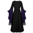 thumbnail image 4 of asdoklhq Maternity Dress,Women's Large Size Sleeve Skull Lace Print Fashion Long Sleeve Bandage Retro Long Dress, 4 of 5