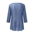 thumbnail image 4 of EDFBUYKRS Women's Plus Spring Tops for Women 2026 Womens Dressy 3/4 Sleeve Tunic Tops Asymmetric Hem Blouses Lightweight Mesh Shirt M, 4 of 4