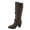 Brown, variant on Safety-52 Women's Buckle Side Zipper Chunky Heel Mid Calf K Boots Shoes ( White, 9)
