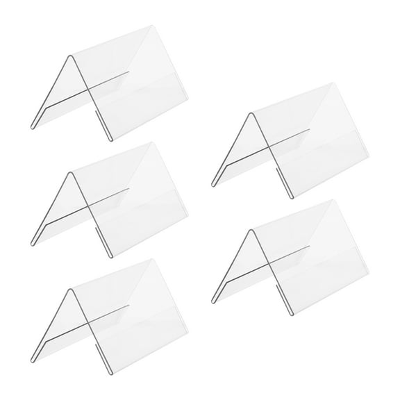 GOOHOCHY  5 Pcs Display Board Double Sided Stand Blank Cards Name Plate Office