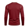 thumbnail image 6 of Smsaxvxz Mens Shirts Soft Comfort Crew Neck Long Sleeve Color Patchwork T-Shirts Casual Lightweight Fall Tops Wine M, 6 of 8