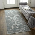 thumbnail image 2 of Feizy Azure Modern Abstract, Silver/Gray/Ivory, 2'10" x 7'10" Runner Easy Care Stain Resistant Fade Resistant Industrial Watercolor Floor Rug for Living room Bedroom, 2 of 8