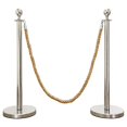 thumbnail image 1 of Mirror Crown Top Rope Stanchion in 3 pcs Set, VIP Crowd Control (72" Hemp Braided), 1 of 4