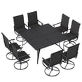 thumbnail image 6 of ELPOSUN 9 Piece Outdoor Patio Dining Set Swivel High Back Textilene Chairs and Square Table Furniture Set,Black, 6 of 7