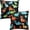 Colorful Dinosaurs, variant on Seasonal Tree Painting Pillow Covers - Watercolor Leaf Pillow Cases 18x18 Abstract Nature Botanical Throw Pillows Set of 2 Farmhouse Home Decor for Room Bed Outdoor