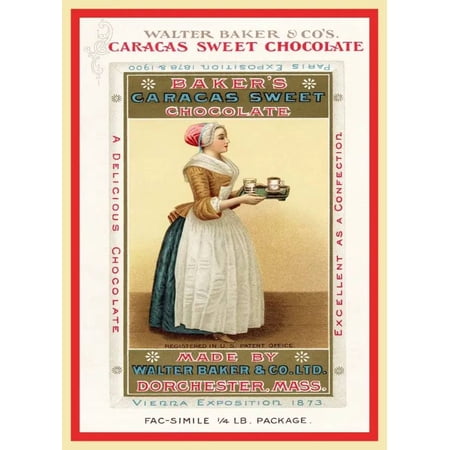 .Decoration Poster.Vintage Interior wall art design.Victorian Chocolate art 16 x 24 Inch Poster