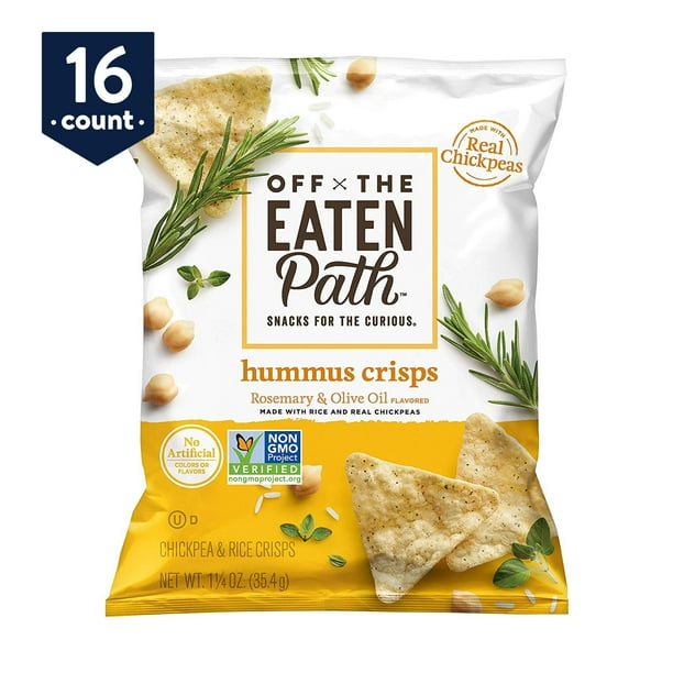 Off the Eaten Path Hummus Chips, Rosemary & Olive Oil, 1.25oz, 16 Count