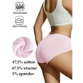 thumbnail image 3 of GaaiKei 6 Pack Women's High Waist Cotton Underwear Soft Brief Panties Regular and Plus Size 5, 3 of 5