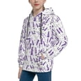 thumbnail image 2 of Xecao Lavender Flowers Print Youth Hoodie Sweatshirt,Boys Hoodies,Essentials Hoodie-Medium, 2 of 6