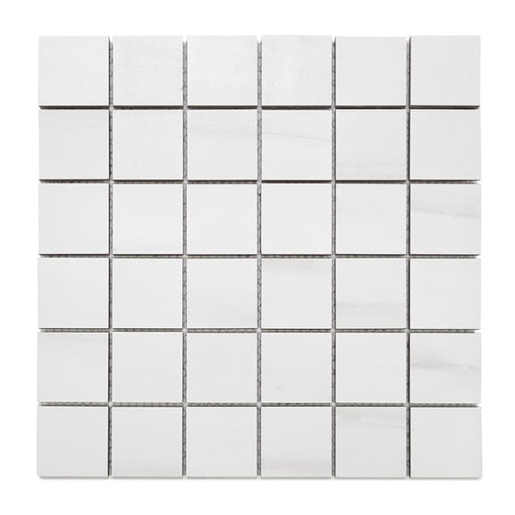The Tile Life Dolomites 2" x 2" White Matte Porcelain Mosaic Floor and Wall Tile, 1 Sheet