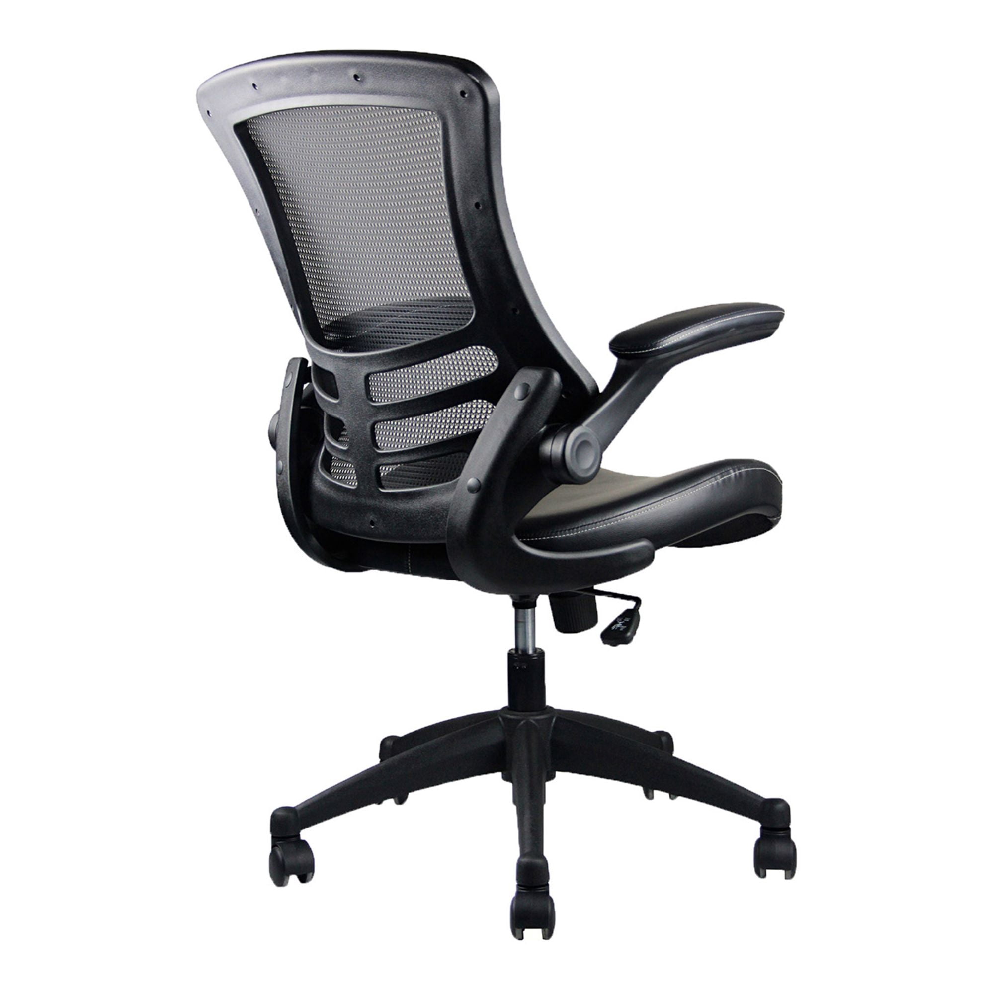 Techni Office Solutions 3' Solid Black Stylish Mid-Back Mesh Office Chair with Adjustable Arms