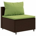 thumbnail image 4 of vidaXL 6 Piece Patio Lounge Set with Cushions Brown Poly Rattan, 4 of 8