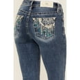 thumbnail image 2 of Miss Me Women's Dark Wash Mid Rise Dreamcatcher Pocket 34" Bootcut - M9292B 31W x 34L, 2 of 4