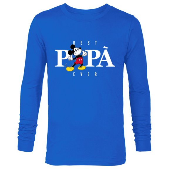 Disney Mickey Mouse Best Papà Ever La Festa del Papà - Long Sleeve T-Shirt for Men - Customized-Navy