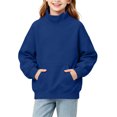 thumbnail image 2 of Children Pockets Sweatshirt Solid Color Winter Long Sleeve Sweatshirt for Boys Girls, 2 of 8