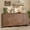 Walnut, variant on 71" Modern Sideboard Buffet Cabinet with Storage, Large Kittchen Coffee Bar with 6 Doors, Curved Wood Credenza, Walnut