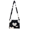 thumbnail image 1 of Bolso bandolera grande con patrón de piel suave para mujer (corazón negro) Likrtyny Para estrenar, 1 of 9