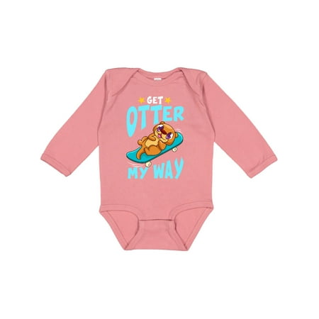 

Inktastic Otter Cute Kids Skateboarding Gift Baby Boy or Baby Girl Long Sleeve Bodysuit