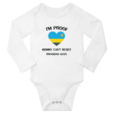 

I m Proof Mommy Can t Resist Rwandan Guys Baby Long Sleeve Rompers Bodysuit (White 12 Months)
