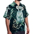 thumbnail image 2 of Koala Men's Casual Printed Button Down Short Sleeve Spread Collar Beach Shirts for Summer, Unisex, 2 of 6