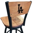 thumbnail image 2 of Black Los Angeles Dodgers 25" Wood Swivel Laser Engraved Counter Stool, 2 of 2