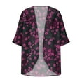 thumbnail image 5 of Idoravan Summer Cover Ups for Women Lightweight Beach Cover Ups for Women Women's Long Sleeve Printing Casual Blouse, 5 of 5