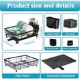 thumbnail image 4 of Dish Drying Rack - Space Saving Dish Rack - Dish Racks for Kitchen Counter with Drainboard,Rustproof Dish Drainer with Removable Utensil Holder,Black, 4 of 12