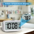 thumbnail image 4 of Night Light Digital Alarm Clock Battery Operated with Indoor Temperature, Desk Small (White), 4 of 4