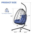 thumbnail image 3 of Egg Chair with Stand Indoor Outdoor – Hanging Wicker Swing Chair, Patio Hanging Basket Chair with Cushion, All-Weather Rattan Hammock Chair for Bedroom Living Room Balcony, 3 of 9