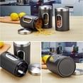 thumbnail image 4 of Frasco hermético de acero inoxidable para café, caja de almacenamiento para cocina, frascos herméticos para alimentos con ventana, para semillas, café, granos, especias y té, 4 of 4