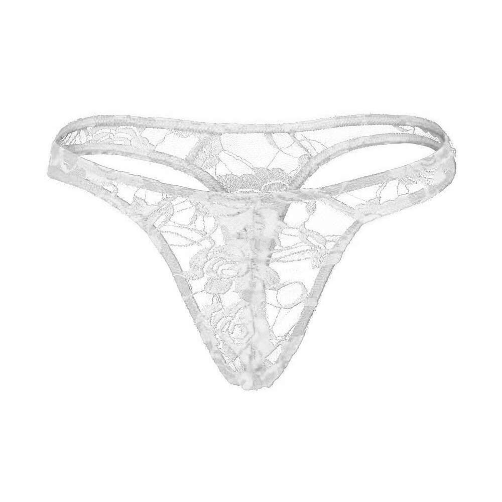 Crday Lace Panties For Menfloral Mesh See Through Thongs Sexy Silk Lace Briefs Gay Underwear 