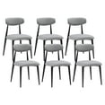 thumbnail image 2 of Set of Grey Upholstered Dining Chairs with Black Metal Frame / Comfortable Seating for Living Room, 2 of 5