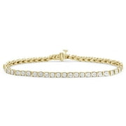 JEWELEXCESS Diamond Tennis Bracelets for Women | 1/4 Carat White Diamond 14k Gold Plating Over Silver Bracelet | Tennis Bracelets for Women