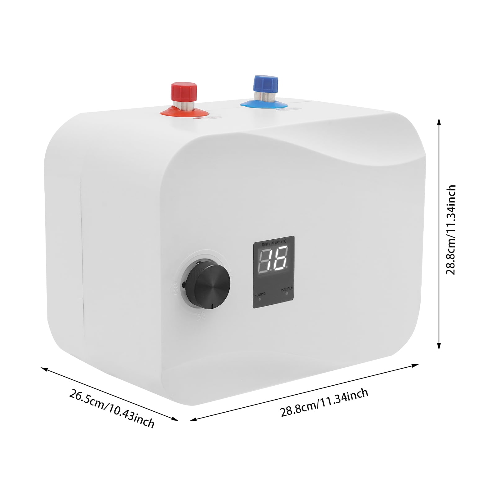 110V 1500W Instant Electric Tank Water Heater - Under Sink On-Demand Hot Water Heater with Adjustable Temperature & Dual Outlets - Perfect for Kitchens, Restaurants & Hotels