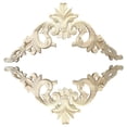 thumbnail image 4 of 4X 15 x 15cm Rubber Wood Carved Corner Onlay Applique Exquisite Unpainted, 4 of 4