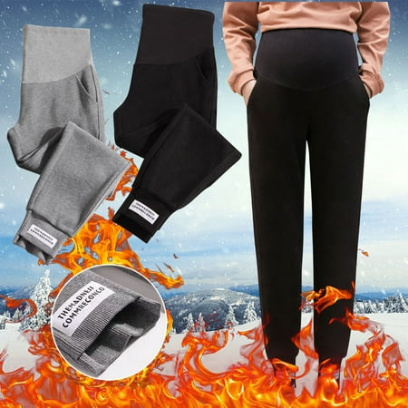 

Tejiojio Maternity/Labor/Nursing Clothing Clearance Winter Maternity Leggings Harun Pants Plush Thickened Underlay Pants Over The Belly High Waist Pregnancy Pants Sweatpants