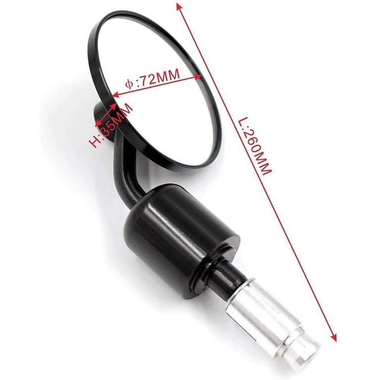 Universal Black Motorcycle Aluminum Rearview Side Mirrors 7/8 Bar End