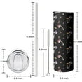 thumbnail image 5 of 20oz Colorful Mushroom Leaf Black Pattern Skinny Tumblers Stainless Steel Tumbler with Lid and Straw,Vacuum Insulated Double Wall Travel Tumbler Cups with Cleaning Brush for Coffee,Tea, 5 of 6