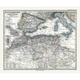 thumbnail image 3 of Stieler 17x15 Black Modern Framed Museum Art Print Titled - Mediterranean Sea North Africa - Stieler 1885, 3 of 5